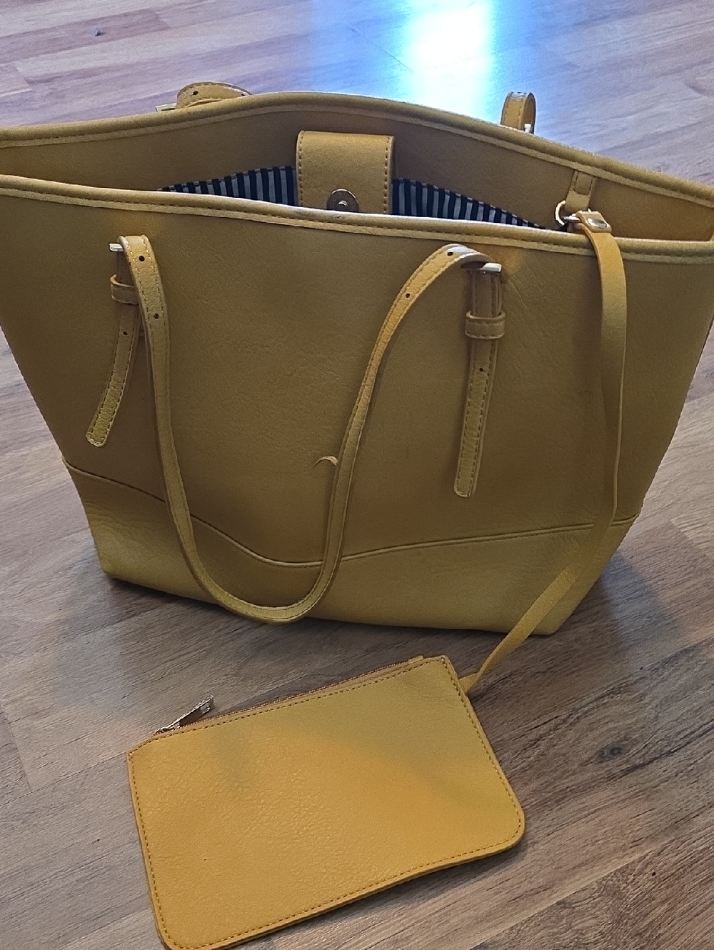Urban Outfitters Mustard Yellow Tote with Matching Wristlet